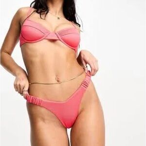 Kulani Kini Retro Ribbed Thong Bikini Bottoms